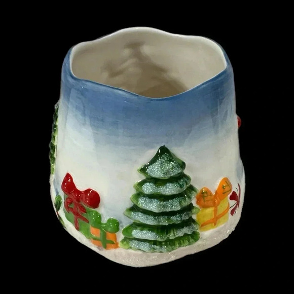 Home Interiors Ceramic Candle Capper Christmas Holiday Snowman Painted Topper - Picture 4 of 11